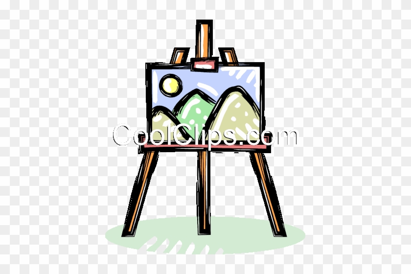 Easel With A Painting Royalty Free Vector Clip Art - Easel With A Painting Royalty Free Vector Clip Art #1574447