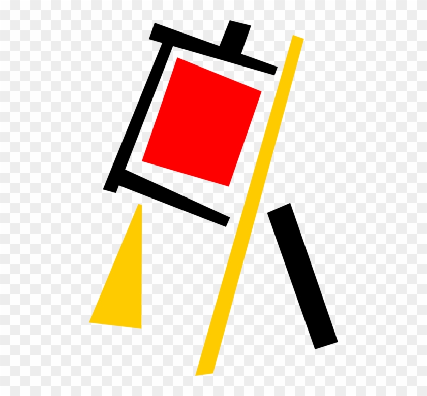 Vector Illustration Of Visual Arts Artist's Easel With - Vector Illustration Of Visual Arts Artist's Easel With #1574487