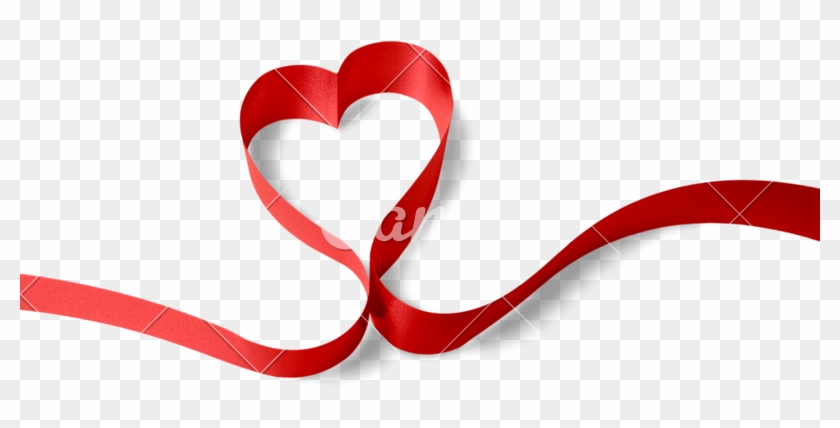 Heart-shaped Red Ribbon - Heart-shaped Red Ribbon #1574716