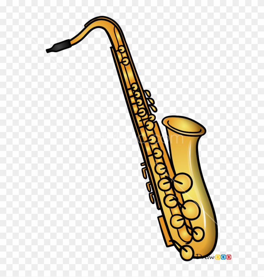 Saxaphone Drawing Brass Instrument - Saxaphone Drawing Brass Instrument #1575029