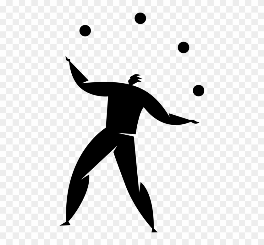 Vector Illustration Of Multitask Circus Juggler Juggles - Vector Illustration Of Multitask Circus Juggler Juggles #1575299