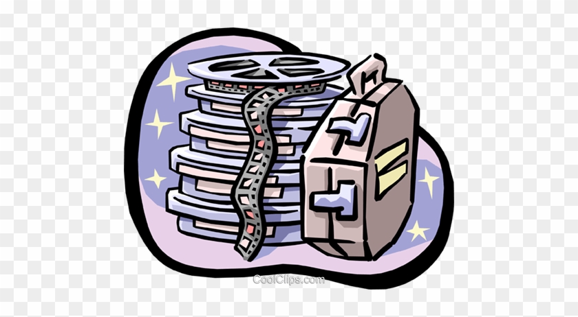 Filmstrips With Canisters Royalty Free Vector Clip - Filmstrips With Canisters Royalty Free Vector Clip #1575488