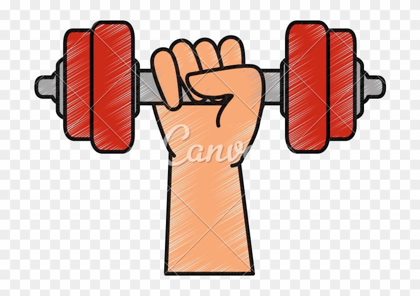 Hand Human With Weight Lifting Isolated Icon - Hand Human With Weight Lifting Isolated Icon #1575704