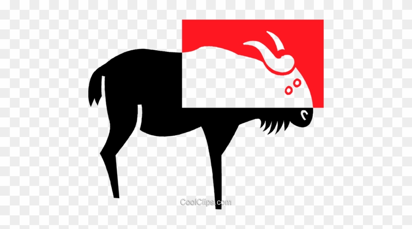 Cape Buffalo Royalty Free Vector Clip Art Illustration - Cape Buffalo Royalty Free Vector Clip Art Illustration #1575767