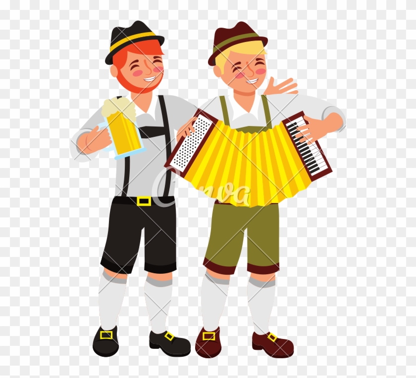 Bavarian Men With Beer Glass And Accordion - Bavarian Men With Beer Glass And Accordion #1576456
