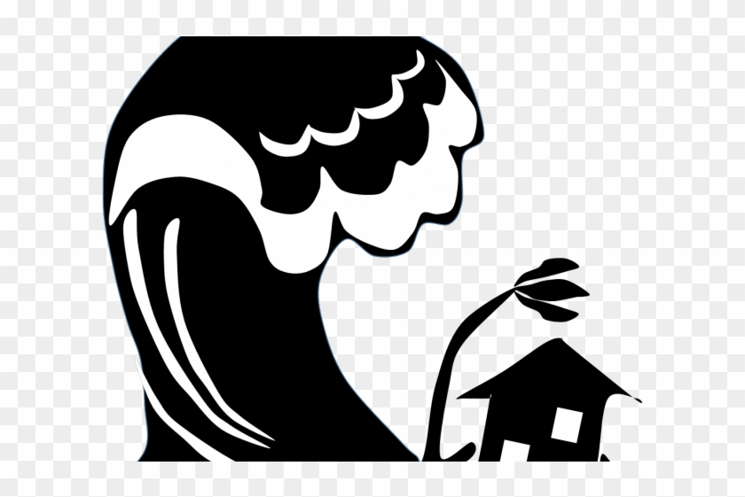Tsunami Clipart Black And White - Tsunami Clipart Black And White #1576678