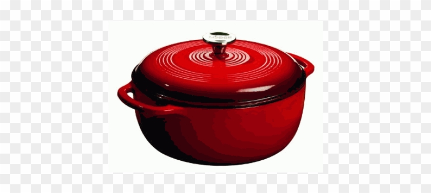 Lodge Cast Iron Enamel Dutch Oven, Red, - Lodge Cast Iron Enamel Dutch Oven, Red, #1576938