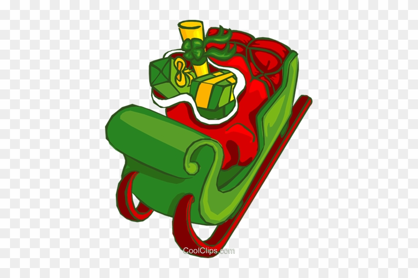 Santa's Sleigh Royalty Free Vector Clip Art Illustration - Santa's Sleigh Royalty Free Vector Clip Art Illustration #1577792
