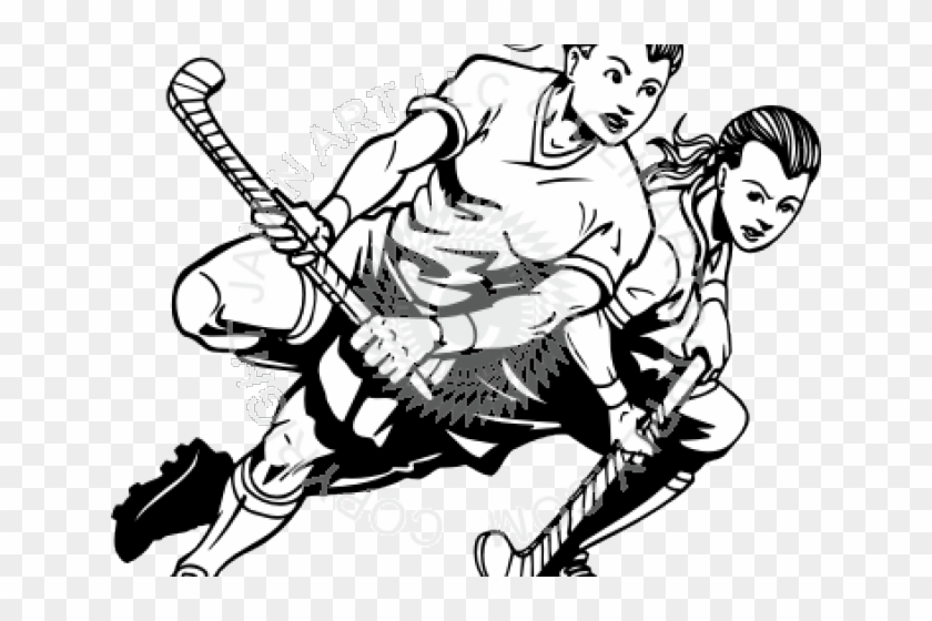 Field Hockey Clipart Black And White - Field Hockey Clipart Black And White #1577861