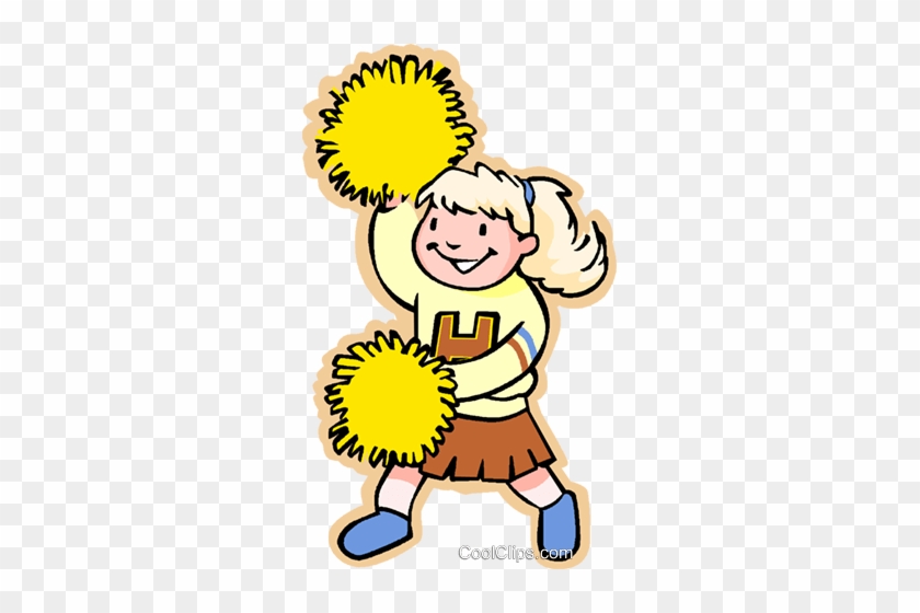Girl Cheer Leader Royalty Free Vector Clip Art Illustration - Girl Cheer Leader Royalty Free Vector Clip Art Illustration #1577968