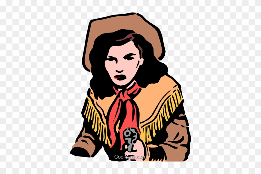 Cowgirl With A Gun Royalty Free Vector Clip Art Illustration - Cowgirl With A Gun Royalty Free Vector Clip Art Illustration #1578143