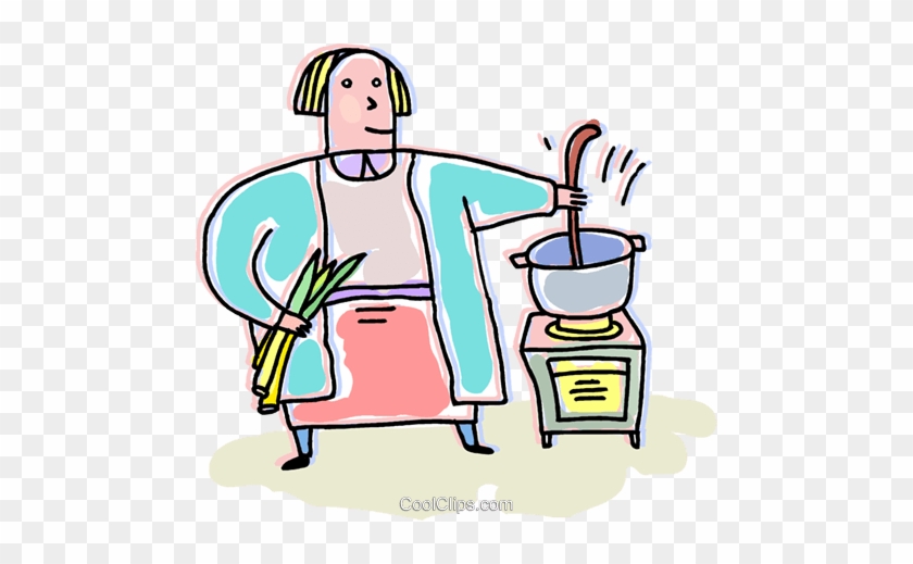 Cook Cooking On A Stove Royalty Free Vector Clip Art - Cook Cooking On A Stove Royalty Free Vector Clip Art #1578157