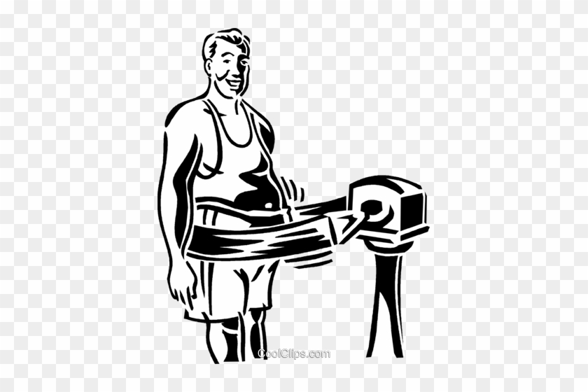 Man With Exercising Machine Royalty Free Vector Clip - Man With Exercising Machine Royalty Free Vector Clip #1578177