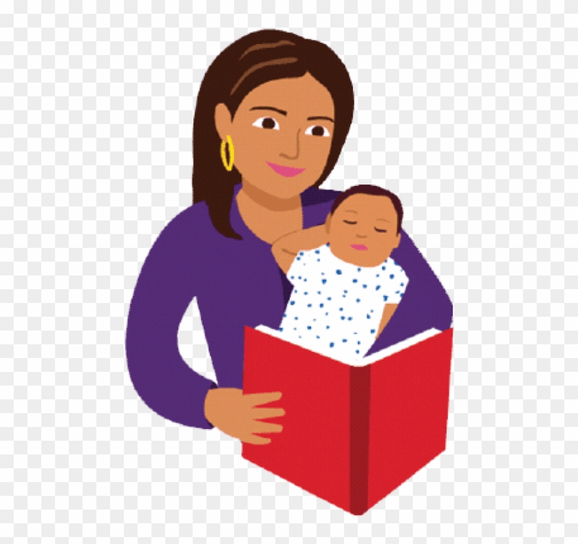 Free Png Download Mom And Baby Reading Book Cartoon - Free Png Download Mom And Baby Reading Book Cartoon #1578940