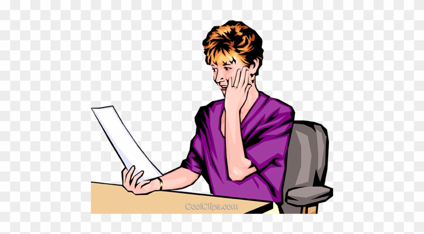 Woman With Papers Royalty Free Vector Clip Art Illustration - Woman With Papers Royalty Free Vector Clip Art Illustration #1579084