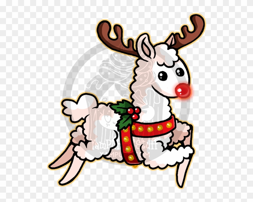 Rudolph The Red-nosed Llama By Yampuff - Rudolph The Red-nosed Llama By Yampuff #1579421