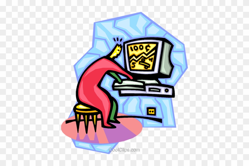 Person Working On A Computer Royalty Free Vector Clip - Person Working On A Computer Royalty Free Vector Clip #1579750