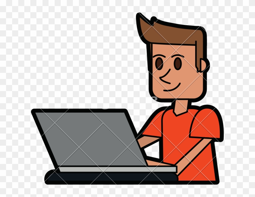Person Using Laptop Computer Icon Image - Person Using Laptop Computer Icon Image #1579755