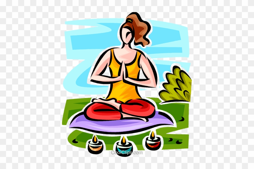 Woman Doing Yoga Royalty Free Vector Clip Art Illustration - Woman Doing Yoga Royalty Free Vector Clip Art Illustration #1579828
