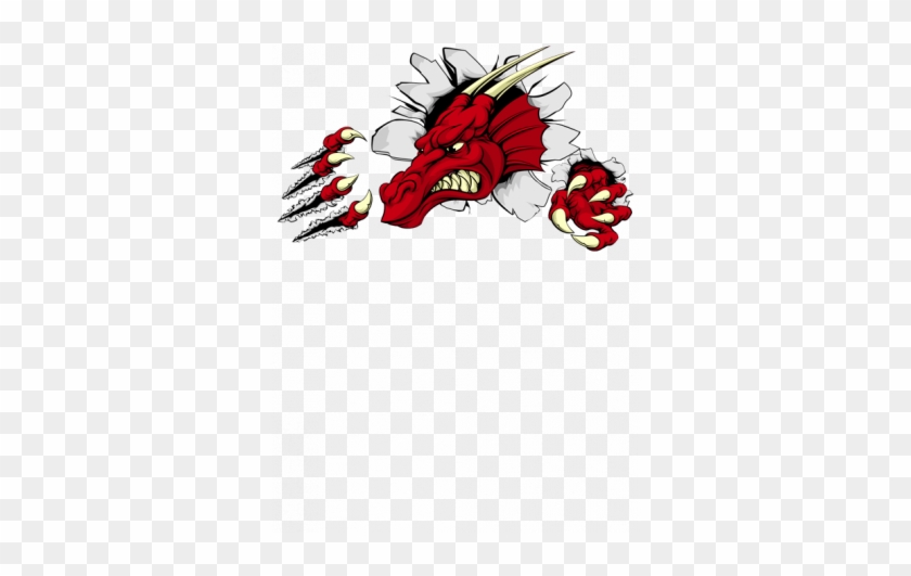 Red Dragon Mascot Break Out Claws - Red Dragon Mascot Break Out Claws #1580377