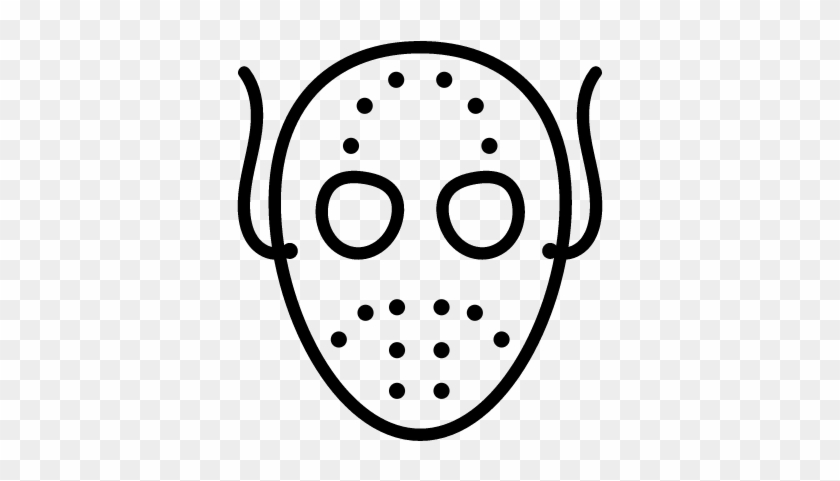 Halloween Scary Mask Outline Vector - Halloween Scary Mask Outline Vector #1580462