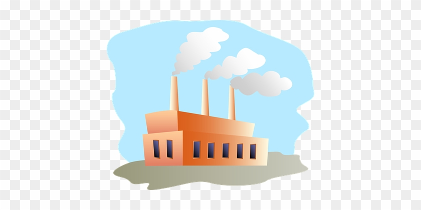 Factory Building Smoke Industry Chimney Po - Clip Art Factory Png #244231