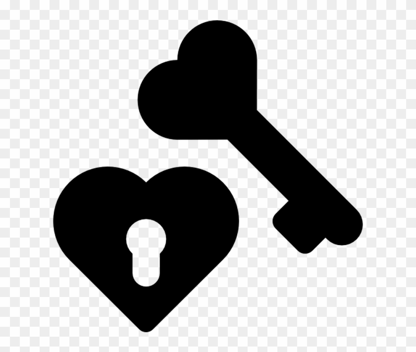 Clave De Corazón Candado Clip Art - Key #244311