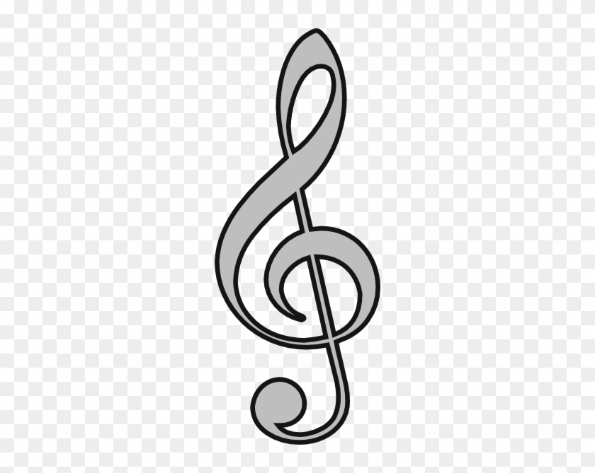 Grey Treble Clef Png #244370