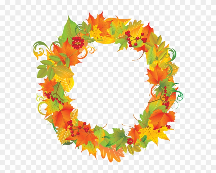Autumn Leafs Border Frame Png Clipart Image Autumn - Autumn Wreath Clipart #244436