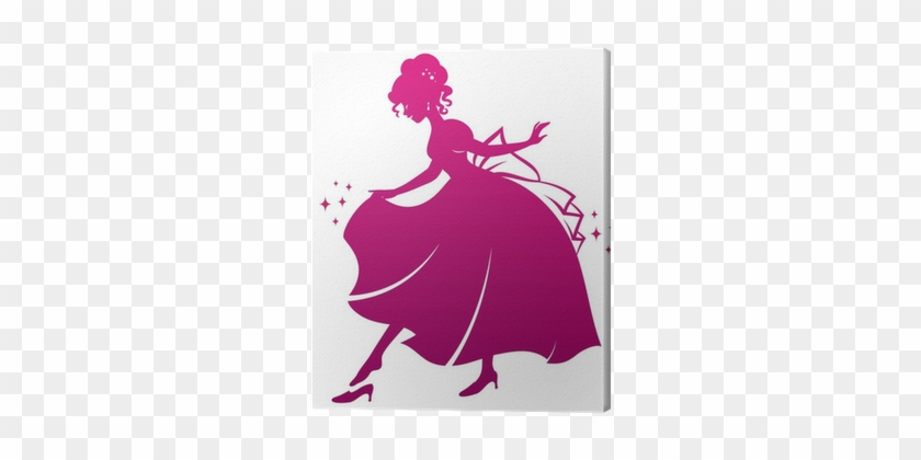 Silhouette Of Cinderella Wearing Her Glass Slipper - Silhouette Of Cinderella Glass Slipper #244756