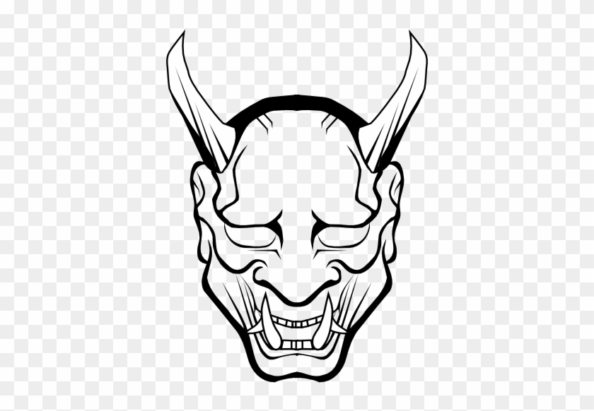 Devil Outline Clip Art At Clker - Oni Mask Drawing #244848