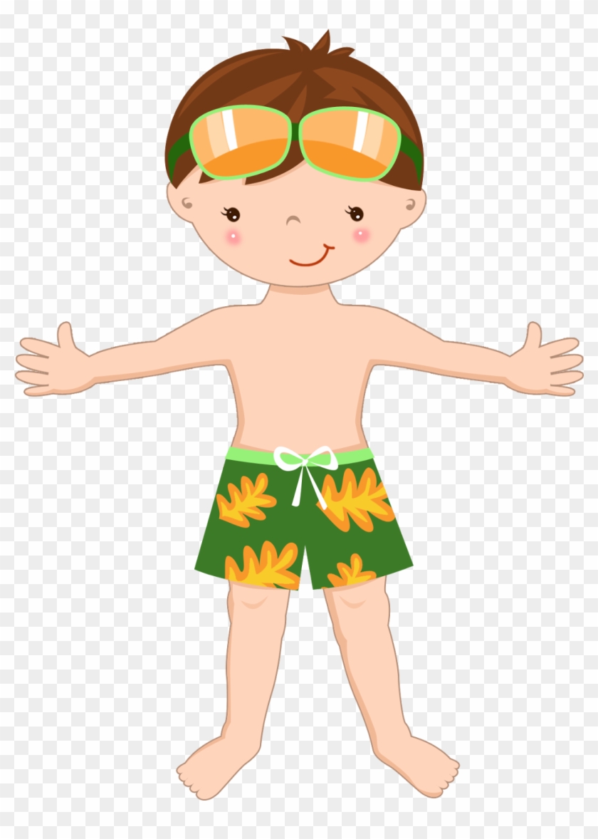 Mermaid Clipart Kid Beach Party - Boy At The Beach Cartoon #245173