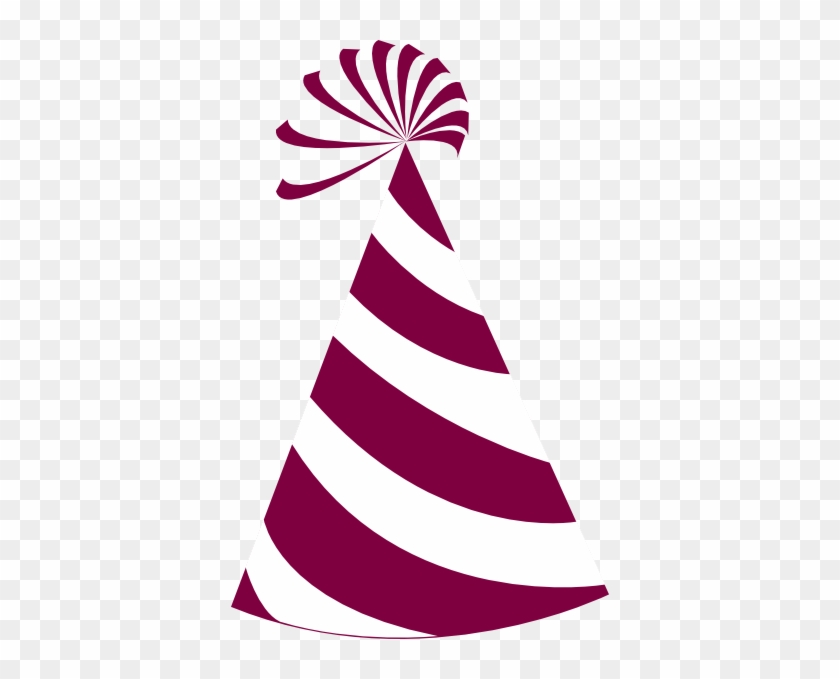 Burgundy And White Party Hat Clip Art At Clker - Party Hat Eps #245234