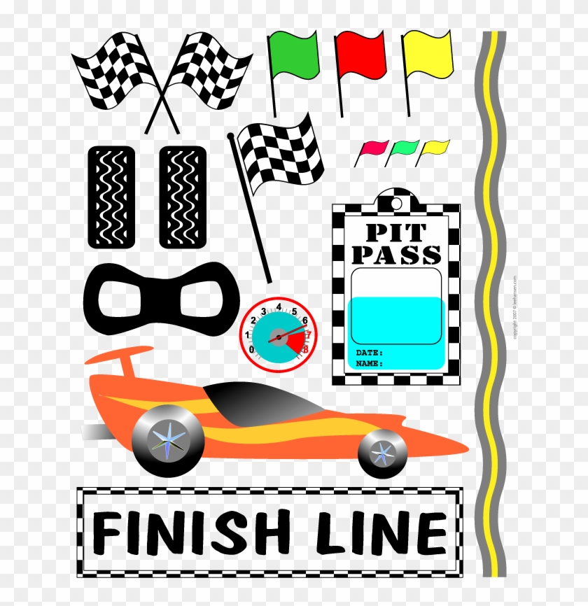 Birthday Clipart Car - Racing Cars On Track Clipart #245300