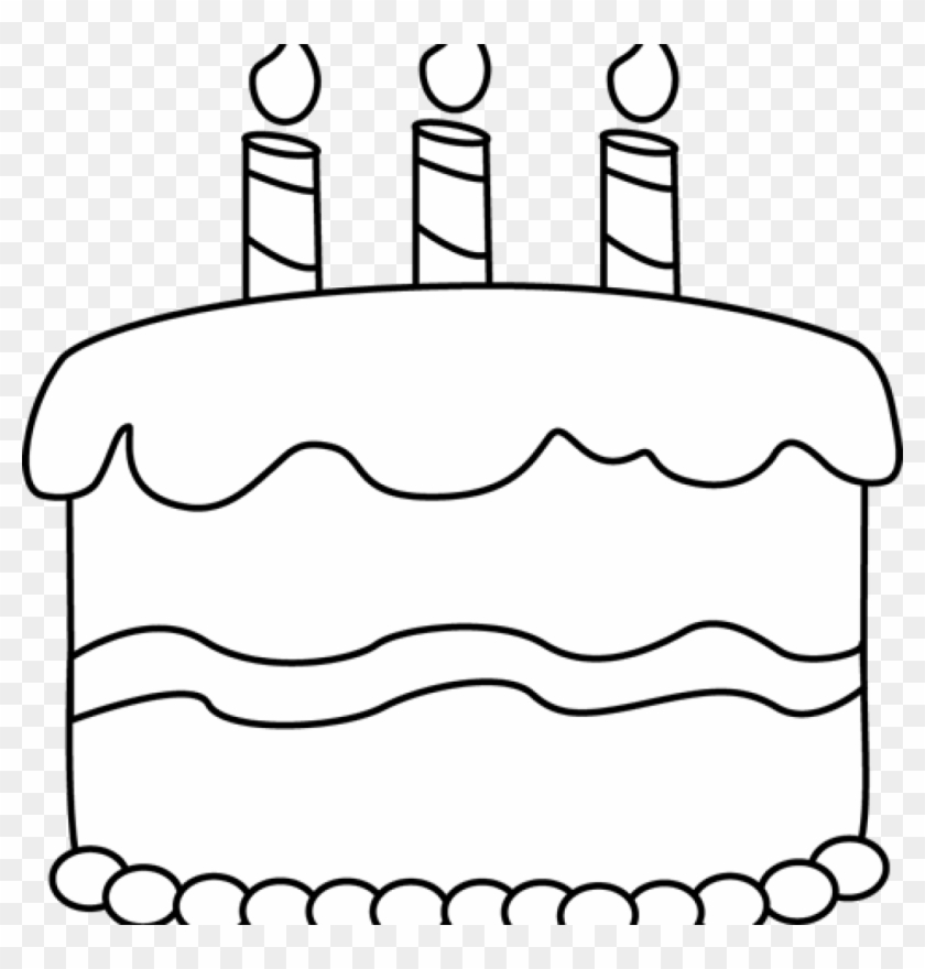 Birthday Cake Clipart Black And White Small Black And - Birthday Cake Black And White #245326