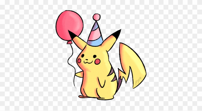 Pikachu Birthday Card - Pikachu With A Party Hat #245343