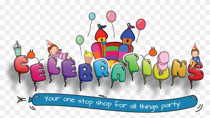 Home Celebrations Party Hire And Bouncy Castles - Celebrations Logo #245409