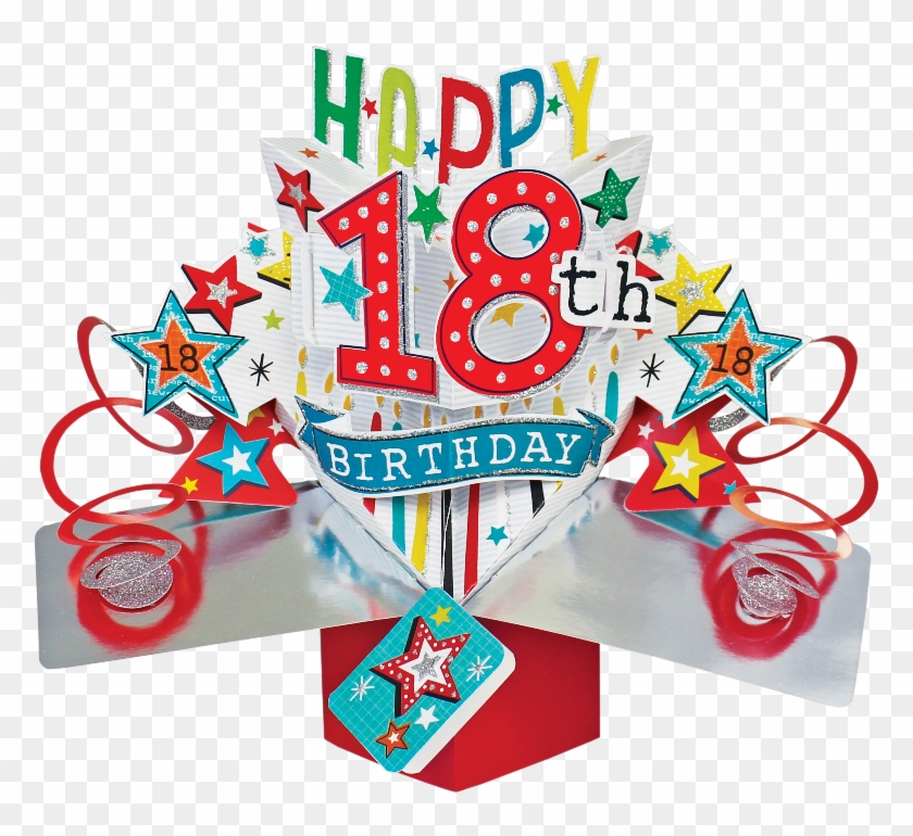 Happy 18th Birthday Pop-up Greeting Card - Happy 18 Birthday Grandson #245639