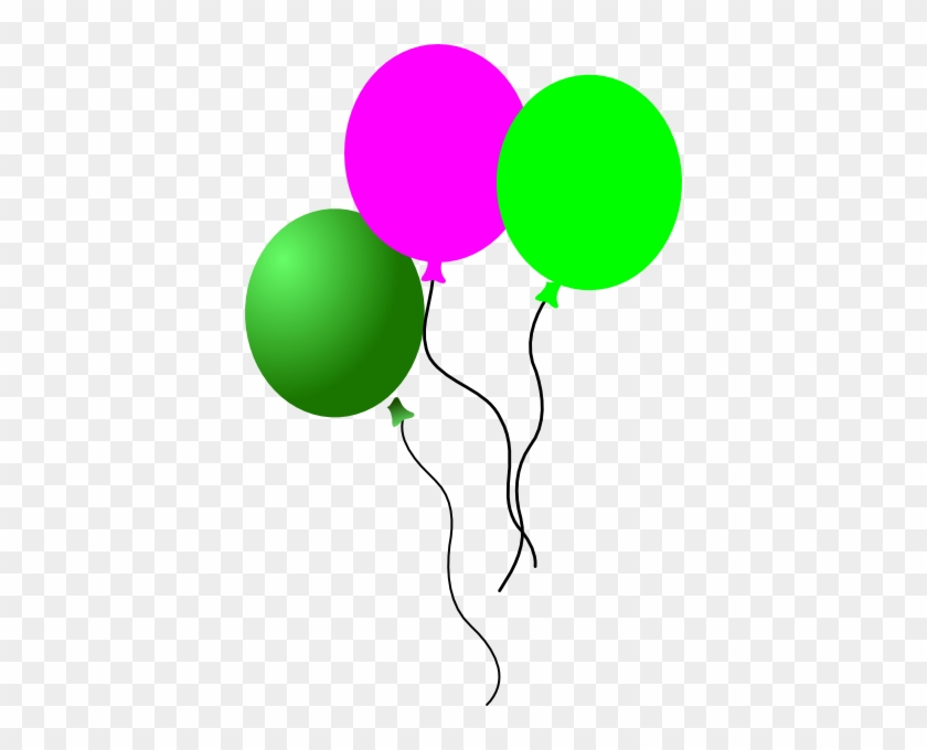 Party Balloons Clip Art - Balao Verde E Rosa #245687