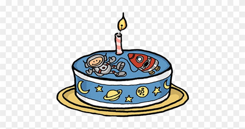 Blue Birthday Cake Clip Art - Space Birthday Cake Png #245730