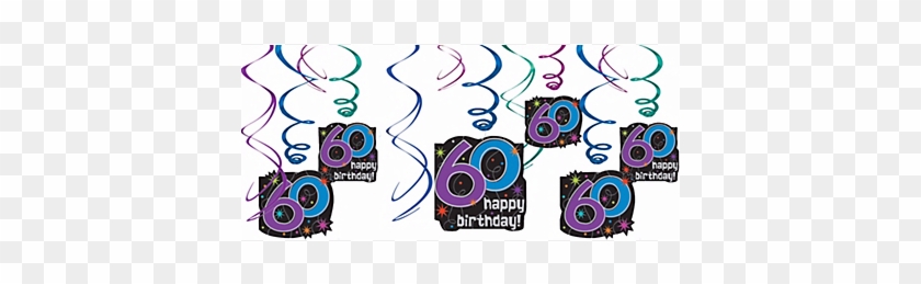 60th Birthday Swirl Decorations - 60th Birthday The Party Continues Swirl Decorations #245768