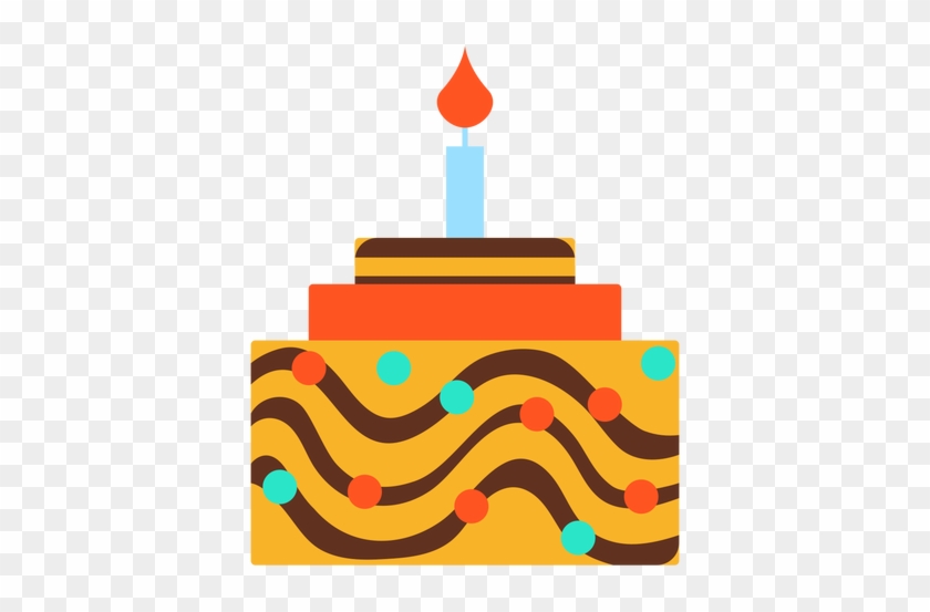 Flat Birthday Cake Graphic Transparent Png - Birthday Cake #245774