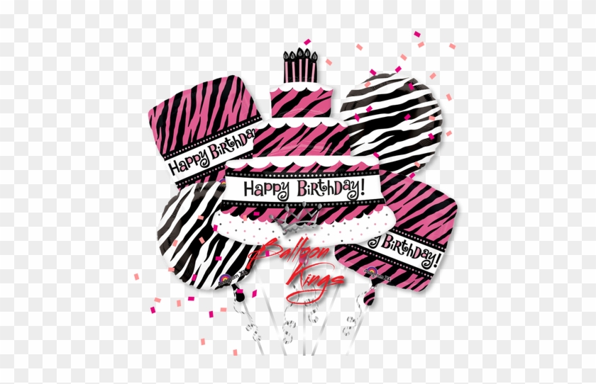 Happy Birthday Zebra Cake Bouquet - Shape Balloon - Fabulous Birthday Cake Happy Birthday! #246172