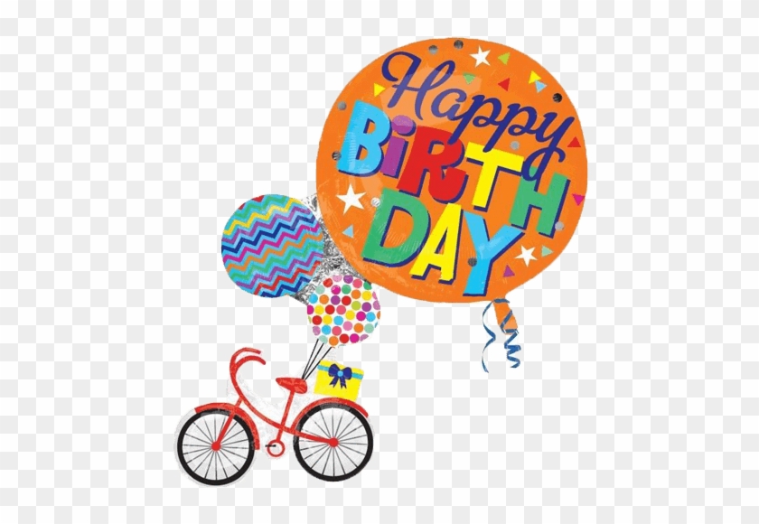 31" Giant Bike Happy Birthday Bicycle Shape Balloon - Happy Birthday With Bicycle #246213