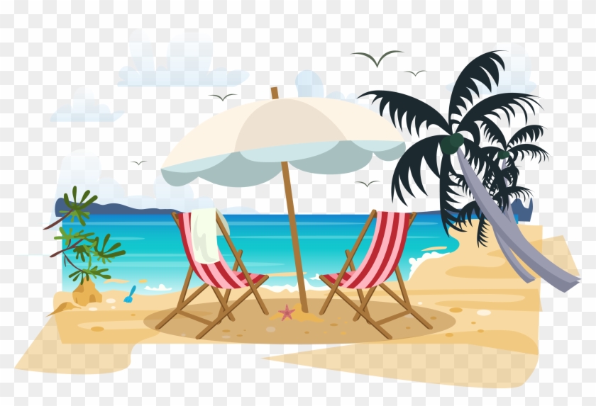 Beach Euclidean Vector Deckchair - Landscape Vector Beach #246314