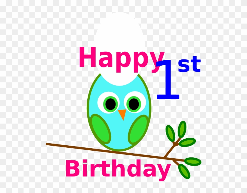 Blue Green Owl 1st Birthday Clip Art - Icet Hall Ticket 2017 #246348