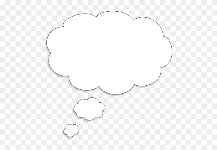 White Black Area Clip Art - Thinking Bubble Png White #246488