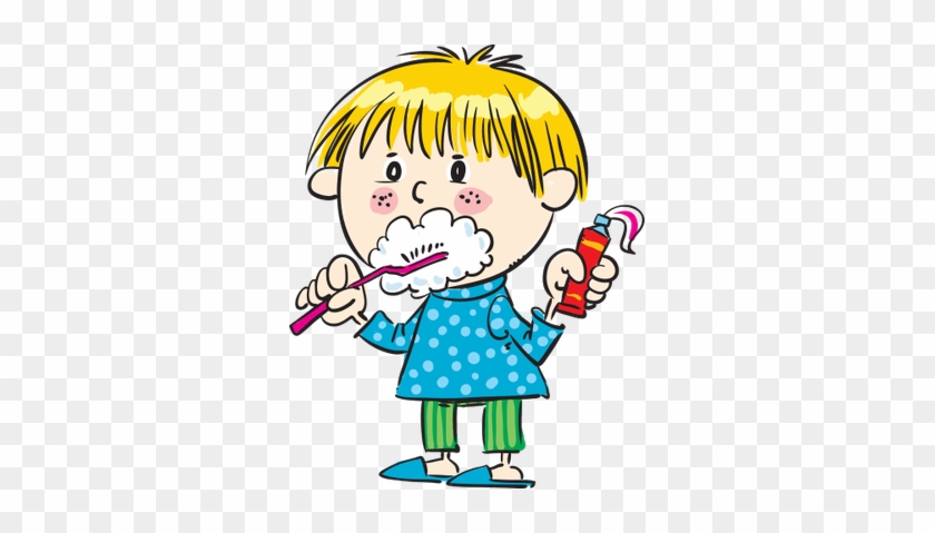 Child Brushing Her Teeth - Brush Teeth Clipart Png #246754