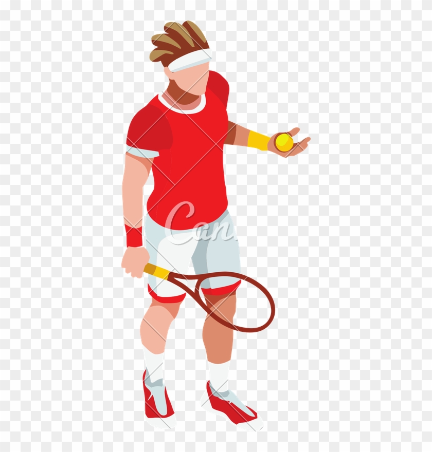 Olympic Tennis Player With Racket And Ball - Olympic Tennis Player With Racket And Ball #1580742