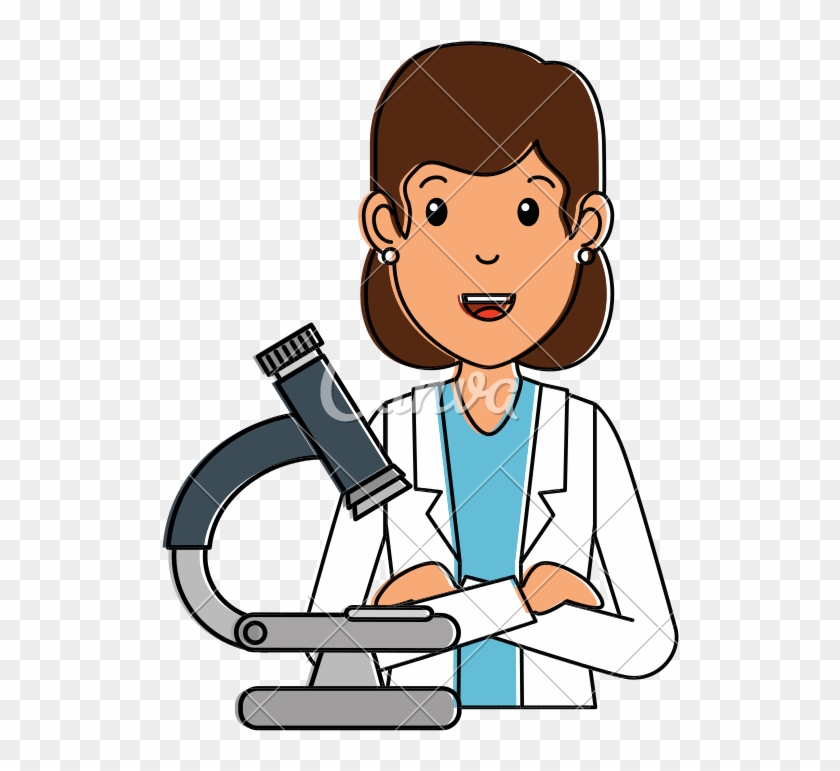 Woman Doctor With Microscope Avatar Character - Woman Doctor With Microscope Avatar Character #1580984